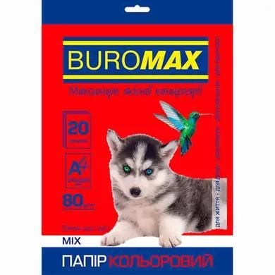 Папір кольровий А4 20арк 10 кольорів Dark+Pastel 27211120-99 Buromax