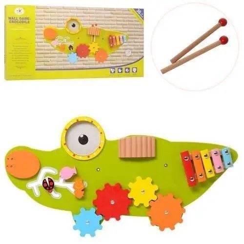 Бізіборд крокодил ксилофон лабіринт коробка 61*32,5*5,5см MSN1777 Китай