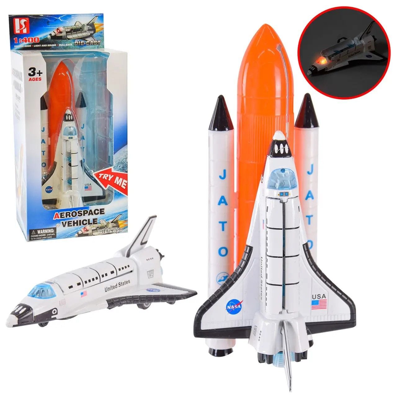 Космічний корабль Шаттл бат звук світло коробка 30*14*10см HF9003 країна іграшок