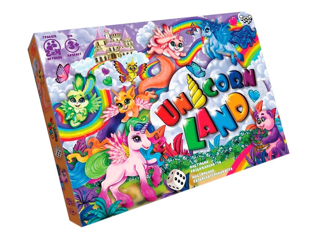 Настільна гра бродилка Unicorn Land в коробці 36*25*2,5см DTG97 Danko toys