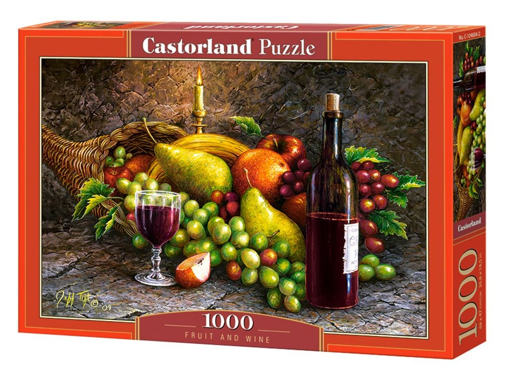 Пазли 1000ел  Натюрморт Фрукти і віно коробка  68*47см C-104604 Castorlend
