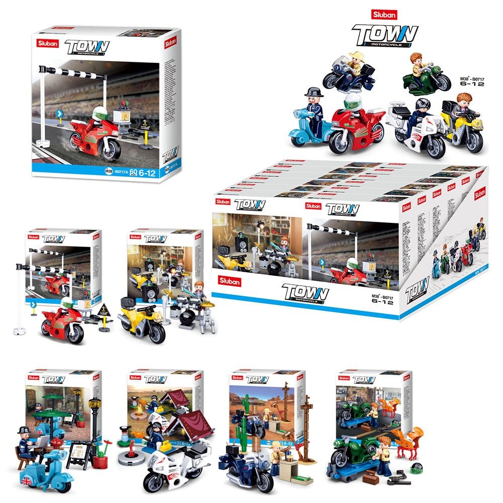 Конструктор 45дет TOWV мотоцикл 6 видів у коробці 14*16*4см M38-B0717 sluban