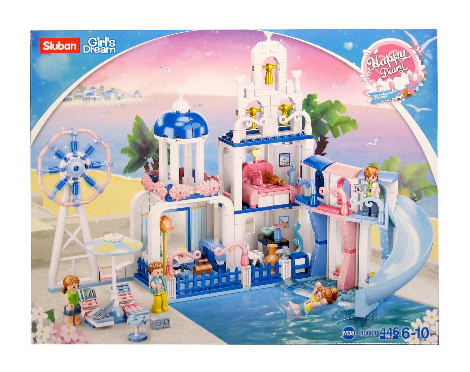Конструктор типу лего 446дет Girls Dream Аквапарк фігурки у коробці 42*33*7см М38-В0868 sluban