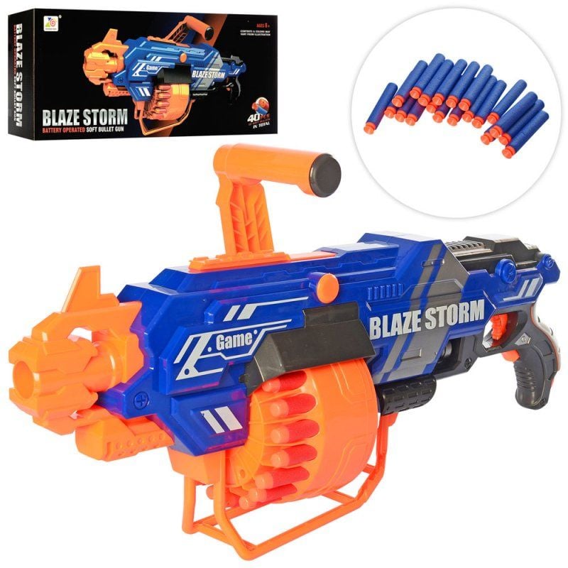 Бластер BLAZE STORM 60см м'які пулі 40шт батарейки у коробці 59*25*15см ZC7122 Китай