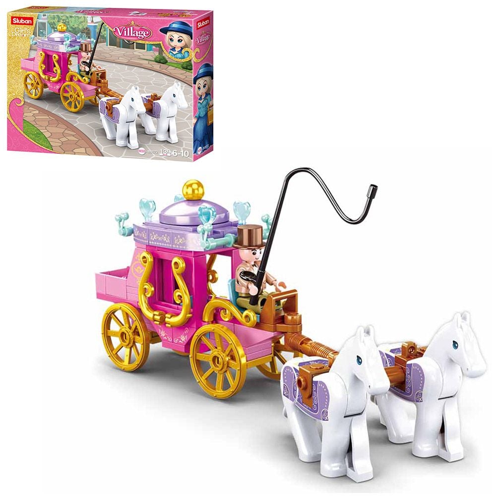 Конструктор 139дет Girl`s Dream Village карета з конячками фігурка в коробці 19*14*5см M38-B0872 sluban