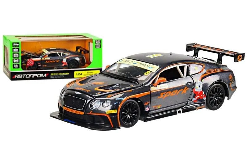 Машина метал 1:24 Bentley Continental GT3 муз світло двері капот відкрив коробка 24*14,5*11см 68267A Автопром