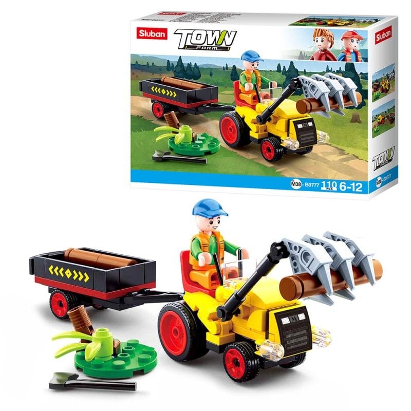 Конструктор типу лего 110дет TOWV трактор з прицепом фігурка  19*14*5см M38-B0777 sluban