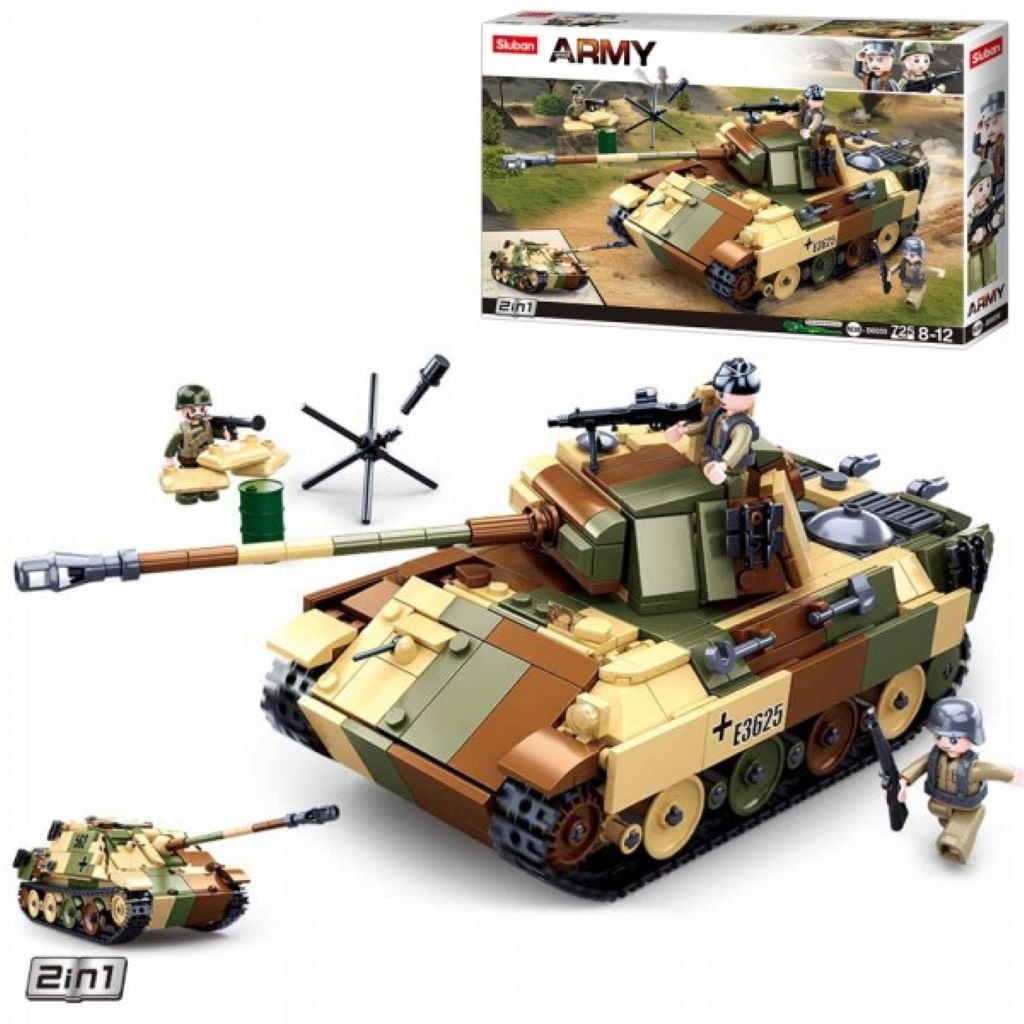 Конструктор типу лего 725дет 2в1танк фігурки у коробці 52*33*7см M38-B0859 sluban