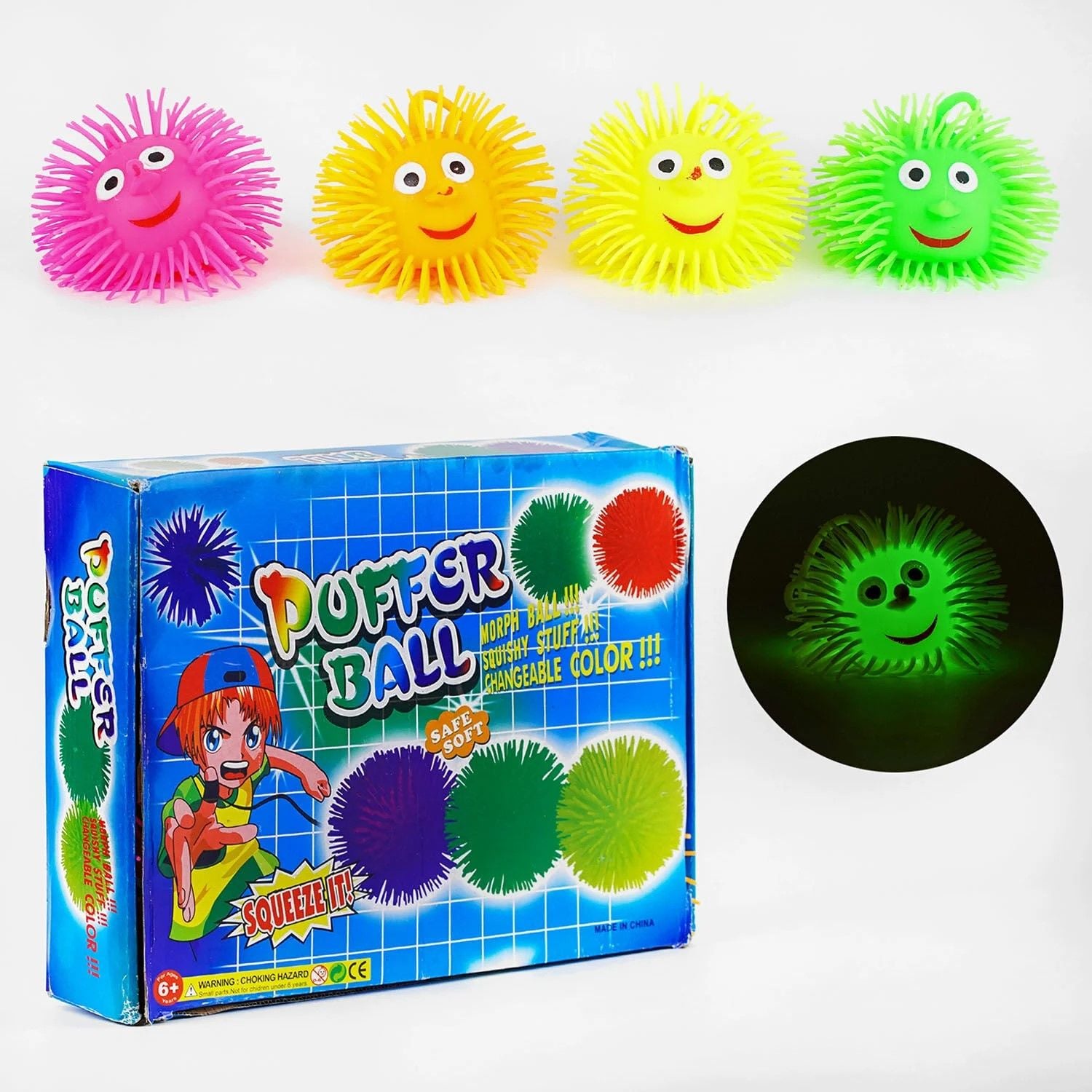 Мигалка їжачок на резинці мікс кольорів 37610/6409 Китай