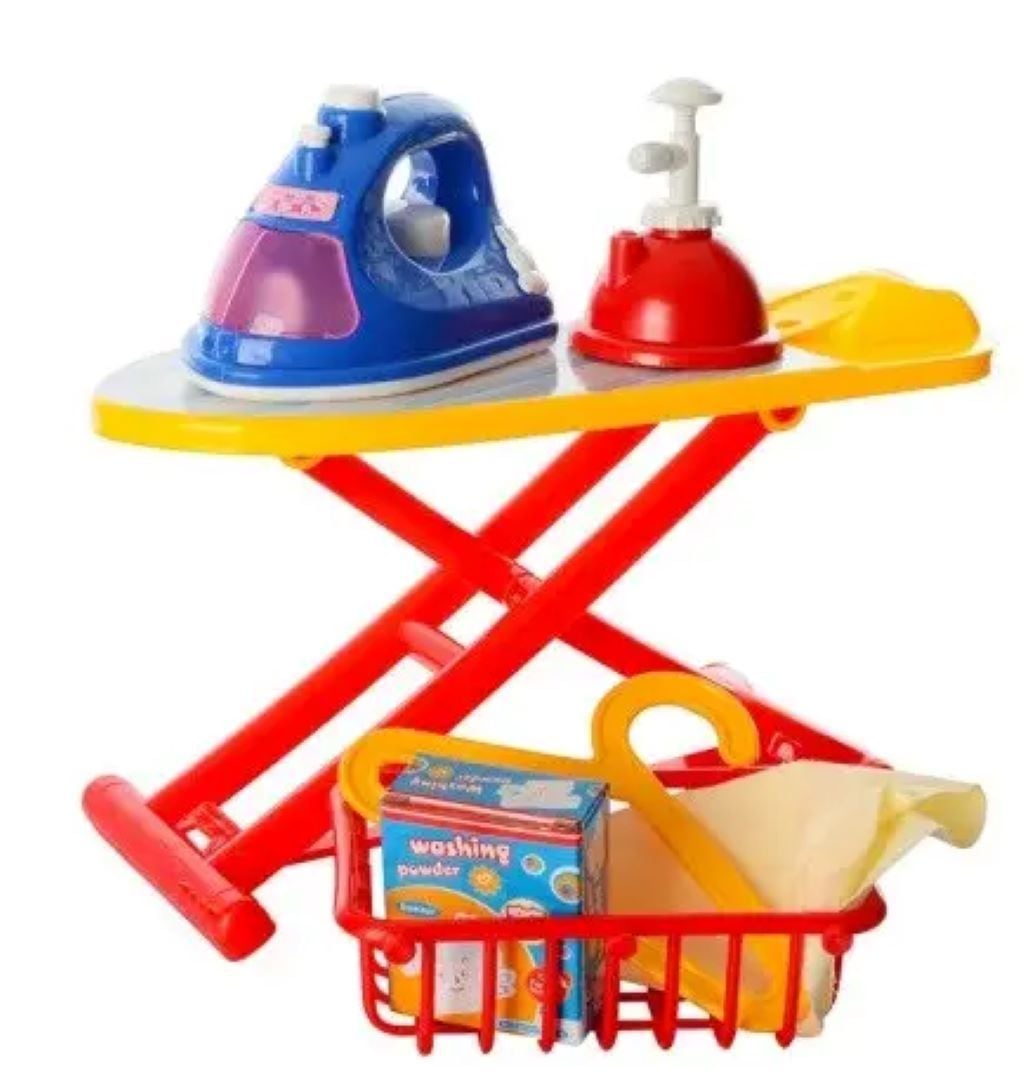 Набір прасувальний праска на батарейках дошка кошик вішак у коробці 36,5*7,5*25см 6605-1 Китай