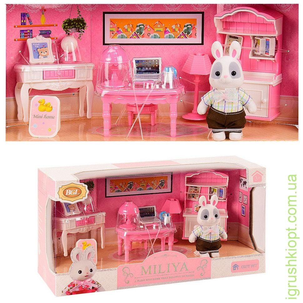 Меблі кабінет Miliya для флоксових тварин 1 фігуркa коробка 34*17,5*13,5см 55001-4 Китай