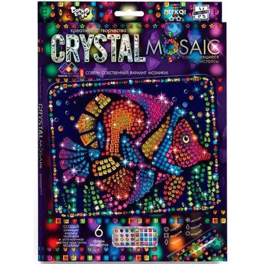 Блискуча мозаїка Crystal Mosaic Рибка у коробці CRM-01-09 Danko toys