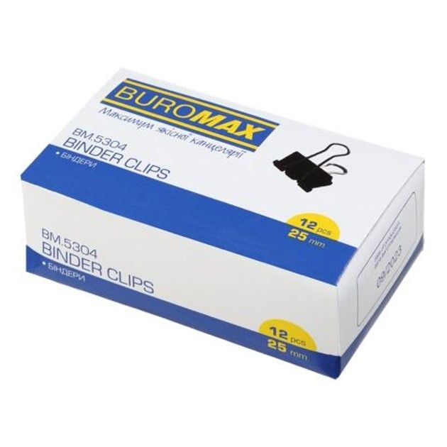 Біндер 25мм метал чорний 5304 Buromax