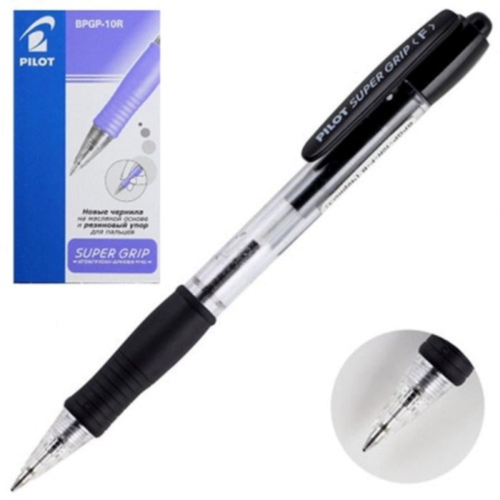 Ручка кулькова 0,7мм автомат Rexgrip Чорний BPGP-10R-F-B Pilot