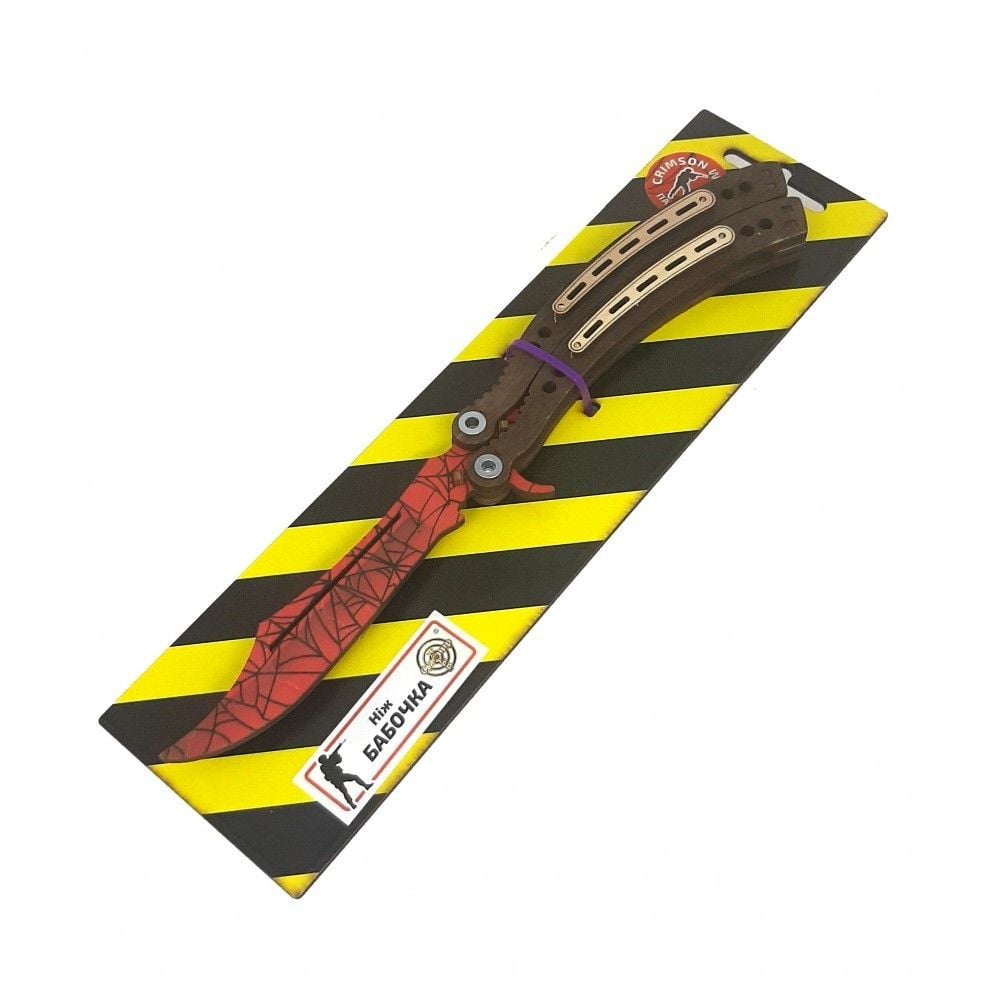 Ніж Метелик Павук дерево на планшеті 28*7,5 см BAL-S Україна