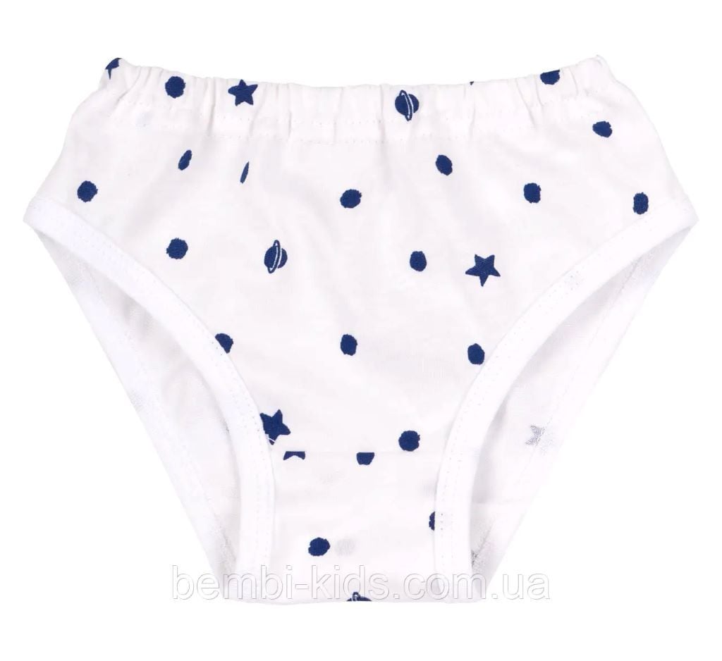 Труси унісекс трикотаж плавками з малюнком Зірки та планети №00B білі TP1 Bembi 98р