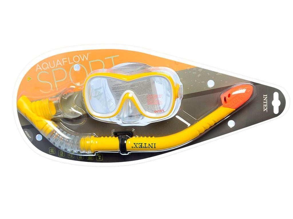 Набір для плавання маска та трубка від 8 років блістер 55647 intex
