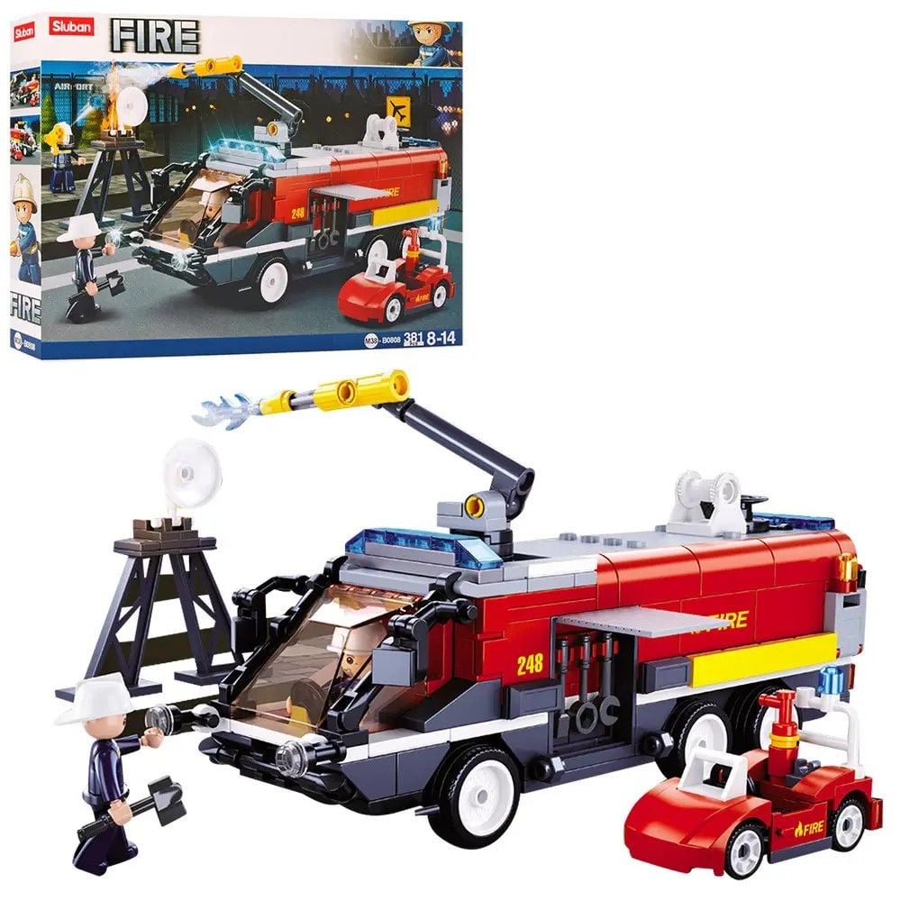 Конструктор типу лего 381дет FIRE Пожежна машина фігурки у коробці 38,5*29*7см M38-B0808 sluban