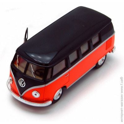 Машина метал 1962 VOLKSVAGEN CLASSICAL Bus 1:32 інерція двері відчин гумові колеса  коробка16*8*7см KT5376W kinsmart