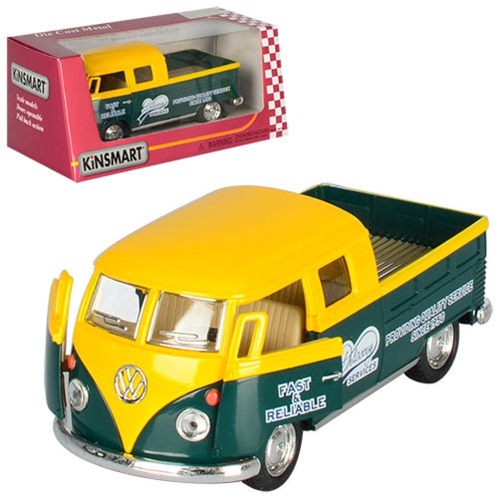 Машина металева 1963 VW Double Cab Pickup 1:32 інерція відкрив двері в коробці 16*8*7см KT5396W kinsmart