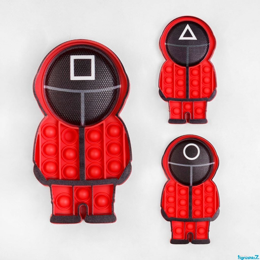 Антістрес гра в кальмара Наглядач 17,5см  Pop it мікс видів в пакеті C50306 Китай