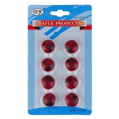 Магніт Божа корівка 8шт червона на блістері 103000 Китай