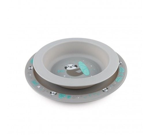 Посуд для малюка 2 тарілки пластик сірий 6/523_grey canpol