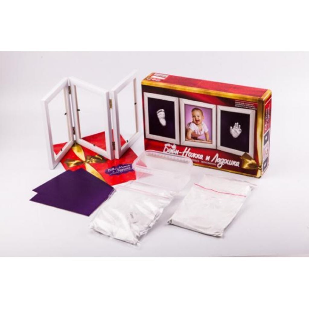 Бебі Ніжка і Долонька з гіпсу рамка коробка 32*22*8см БНЛ-010 Україна