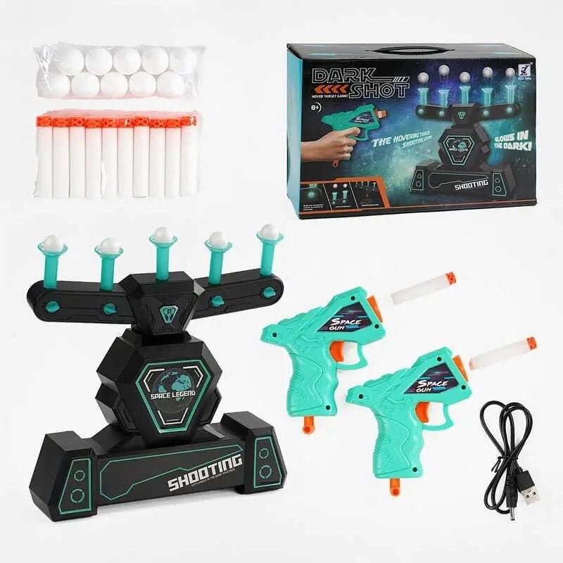 Тір воздушний на батарейках 2пістолети 10 м'яких патронів в коробці 30*20*16см 3362 Китай