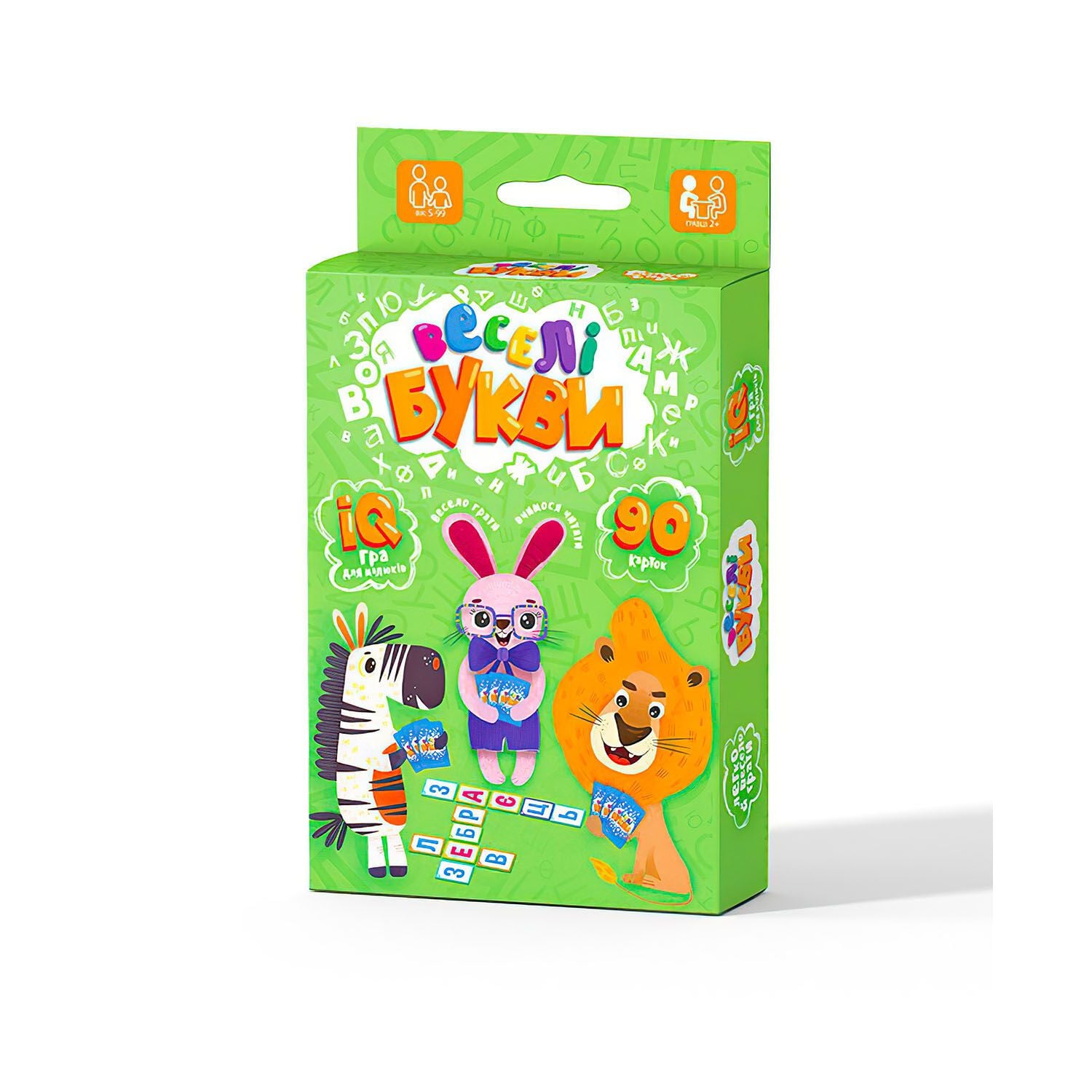Гра для малюків Веселі букви міні 90 карток коробка G-VB-01U danko toys