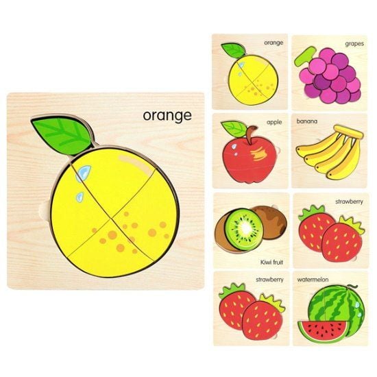 Дерев'яні пазли Фрукти в слюді 15*15см NA-2181-6 Китай