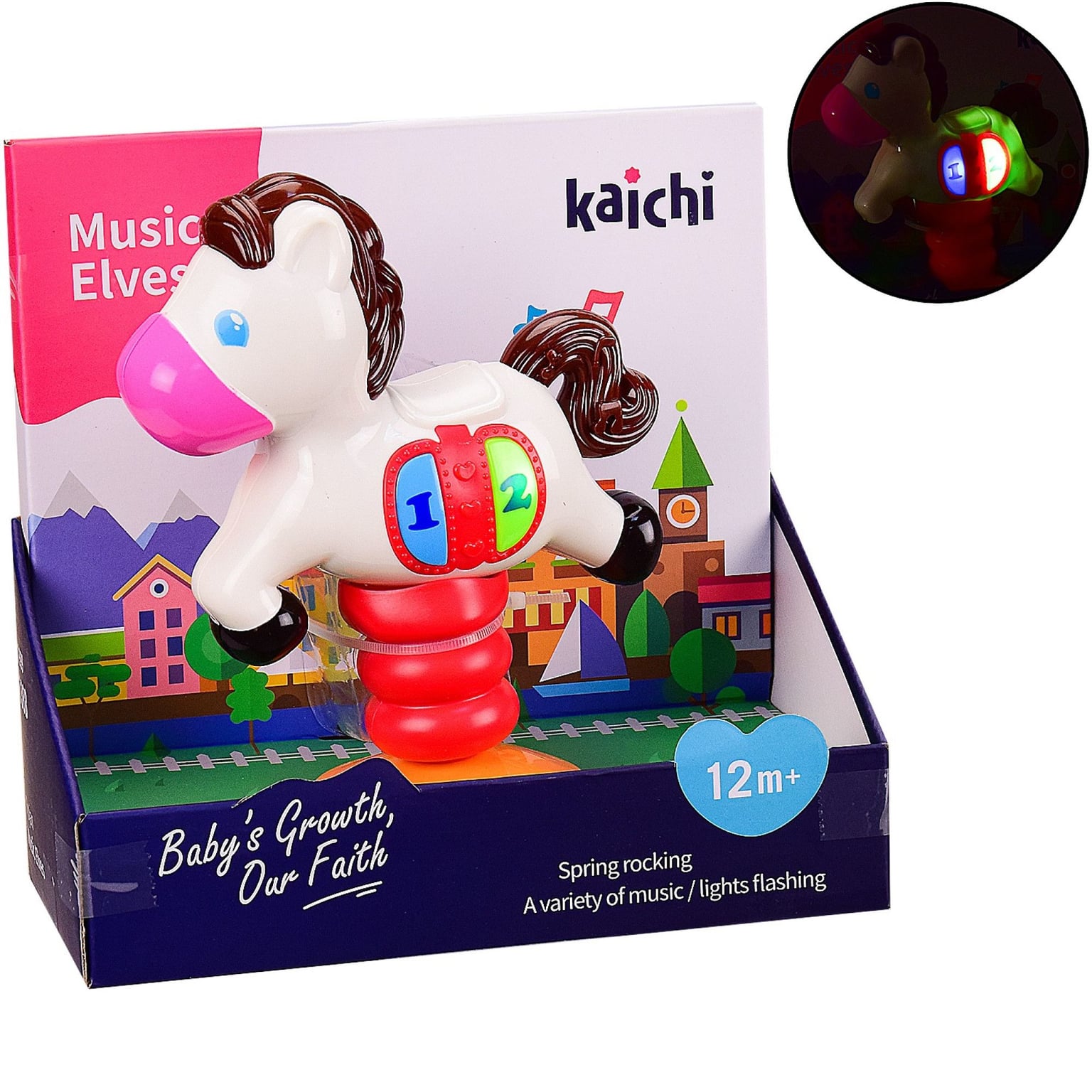 Коник музична іграшка на присосці звук світло коробка 20*12*21см K999-138B Китай