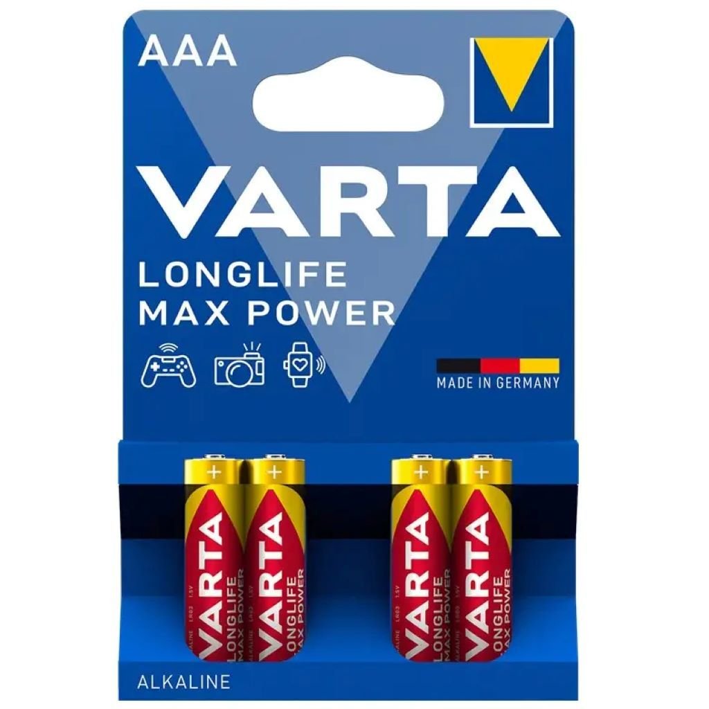 Батарейка міні пальчик AAA Varta long life Max Power алкаідна 1шт LR03-2400кр VARTA