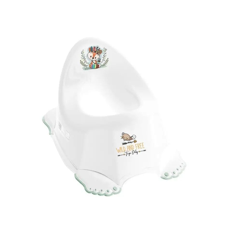 Горщик Лисичка з противоковзаючою гумою музичний пластм біло зелений PO-075-103Lisek TEGA  BABY