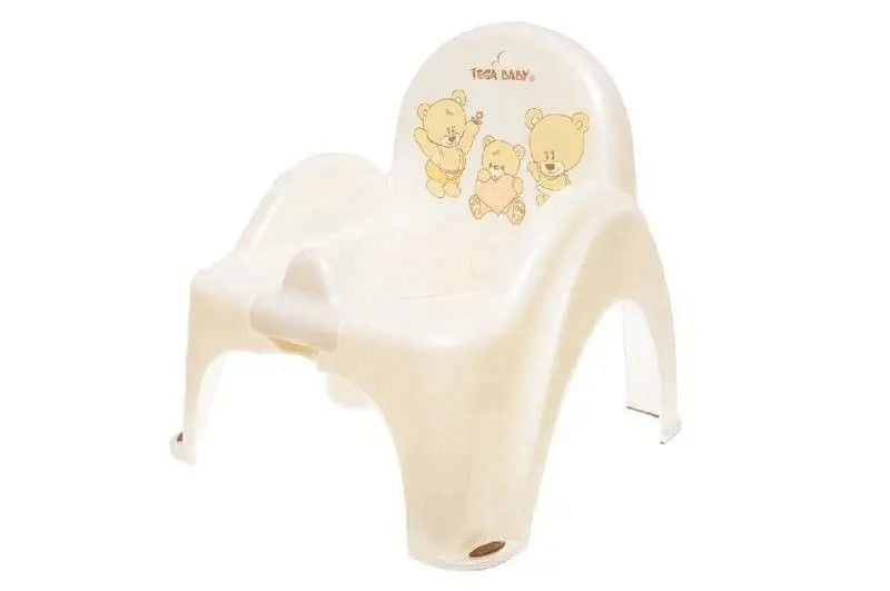 Горщик-стілець Ведмедики біла-перлина музичний пластм PO-043-118 TEGA  BABY