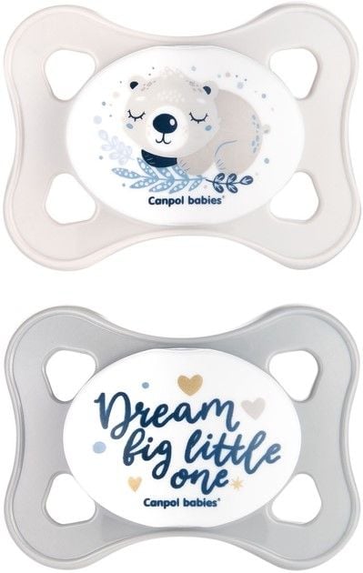 Пустушка силіконова міні симетрична 0-2м 2шт.хлопчик в блістері 9,5*15см 23/910 canpol