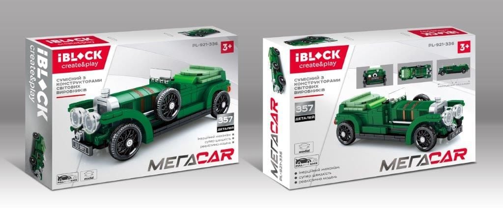 Конструктор 357ел Мега Car коробка 38*26*7см PL-921-336 IBLOCK