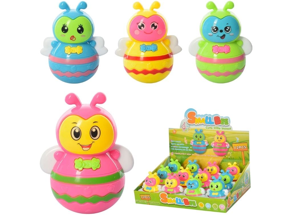 Неваляшка бджілка  в коробці 8,5см 12шт 1007 Китай