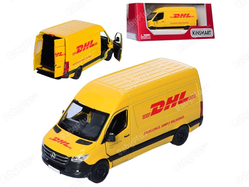 Машина металева Mercedes-benz SPRINTER пошта інерція відкр двері в коробці 16*8*7см KT5429W kinsmart