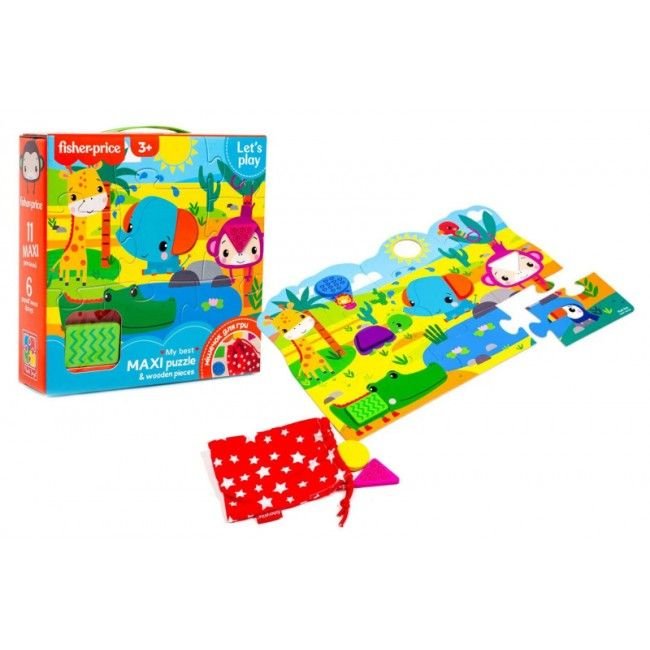 Пазли з дерев'яними фігурами у коробці 22*22*6см VT1100-01 Fisher Price