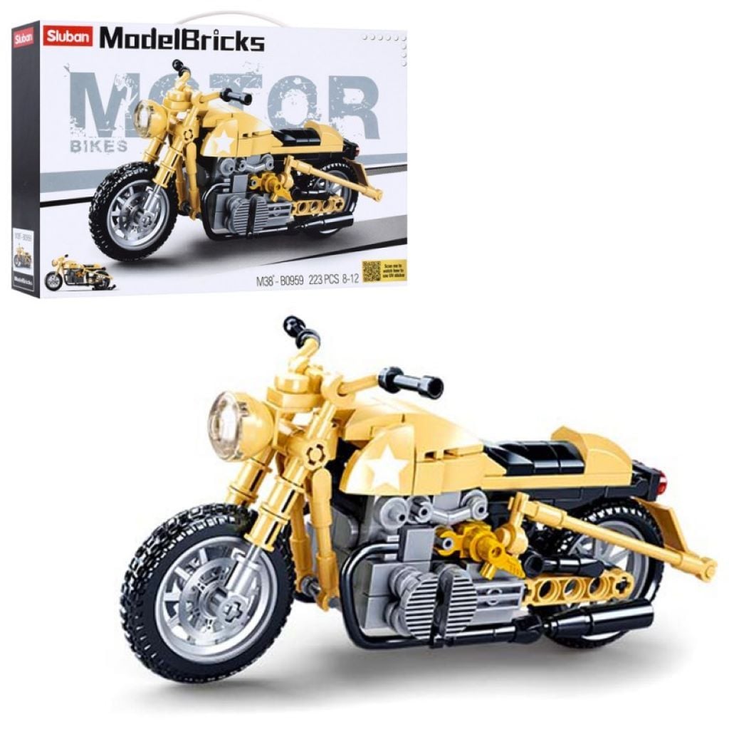 Конструктор типу лего 223 дет Model Bricks мотоцикл в коробці 28*19*5см M38-B0959 sluban