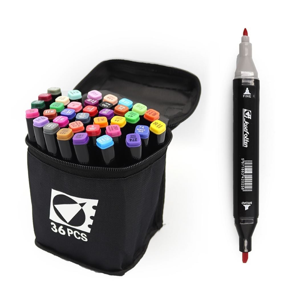 Скетч маркери набір 36шт двосторонній в сумці мікс  кол ST40657 Josefotten