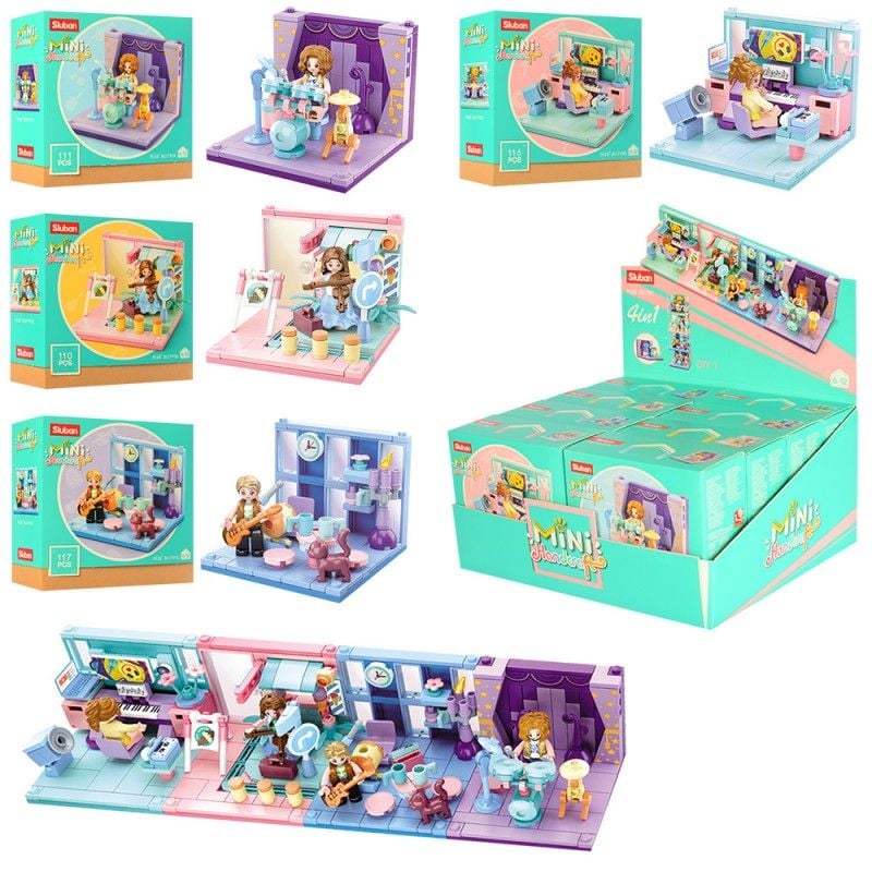 Конструктор 117д гітара фігурка кімната кіт коробка 15*15*6,5см M38-B0791C sluban