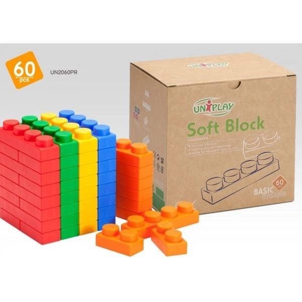 Конструктор 60ел Soft Block у коробці 20*20*20см UN2060PR uniplay