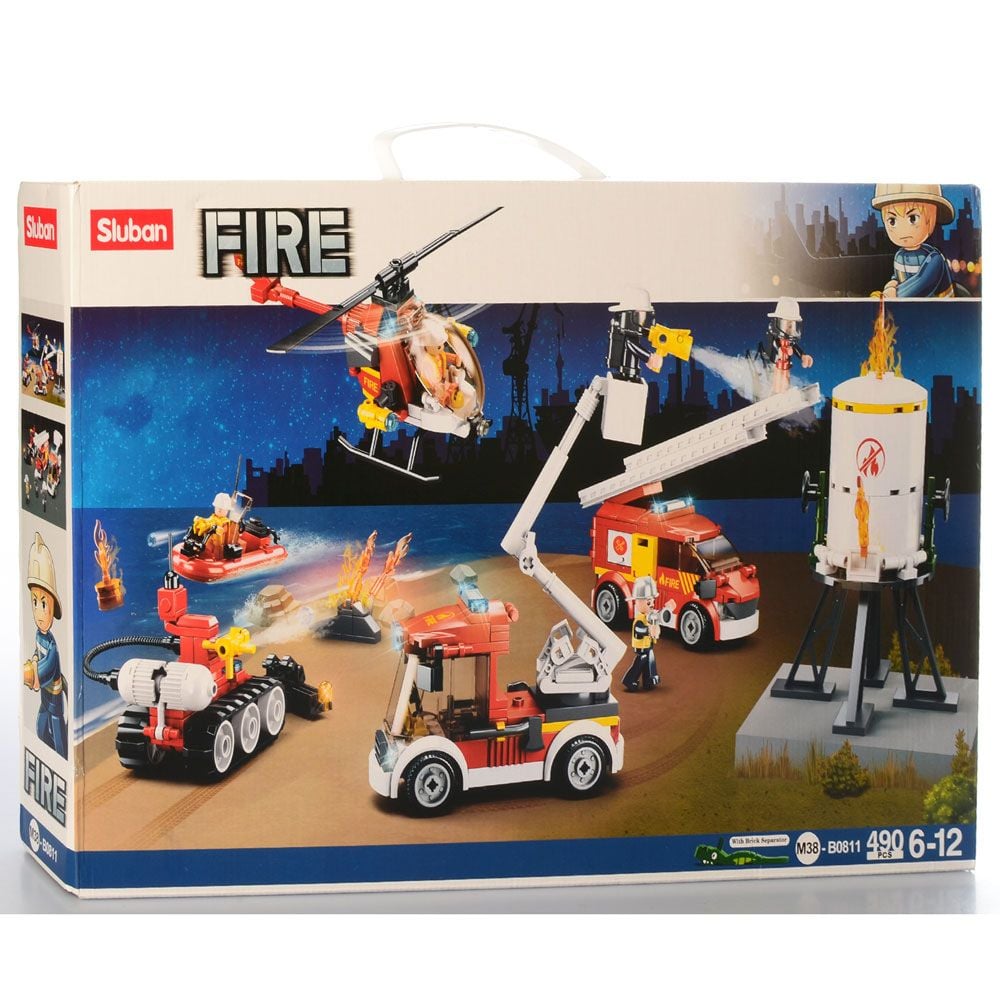 Конструктор 490д Пожежна транспорт фігурки в коробці 47*29*7см M38-B0811 sluban