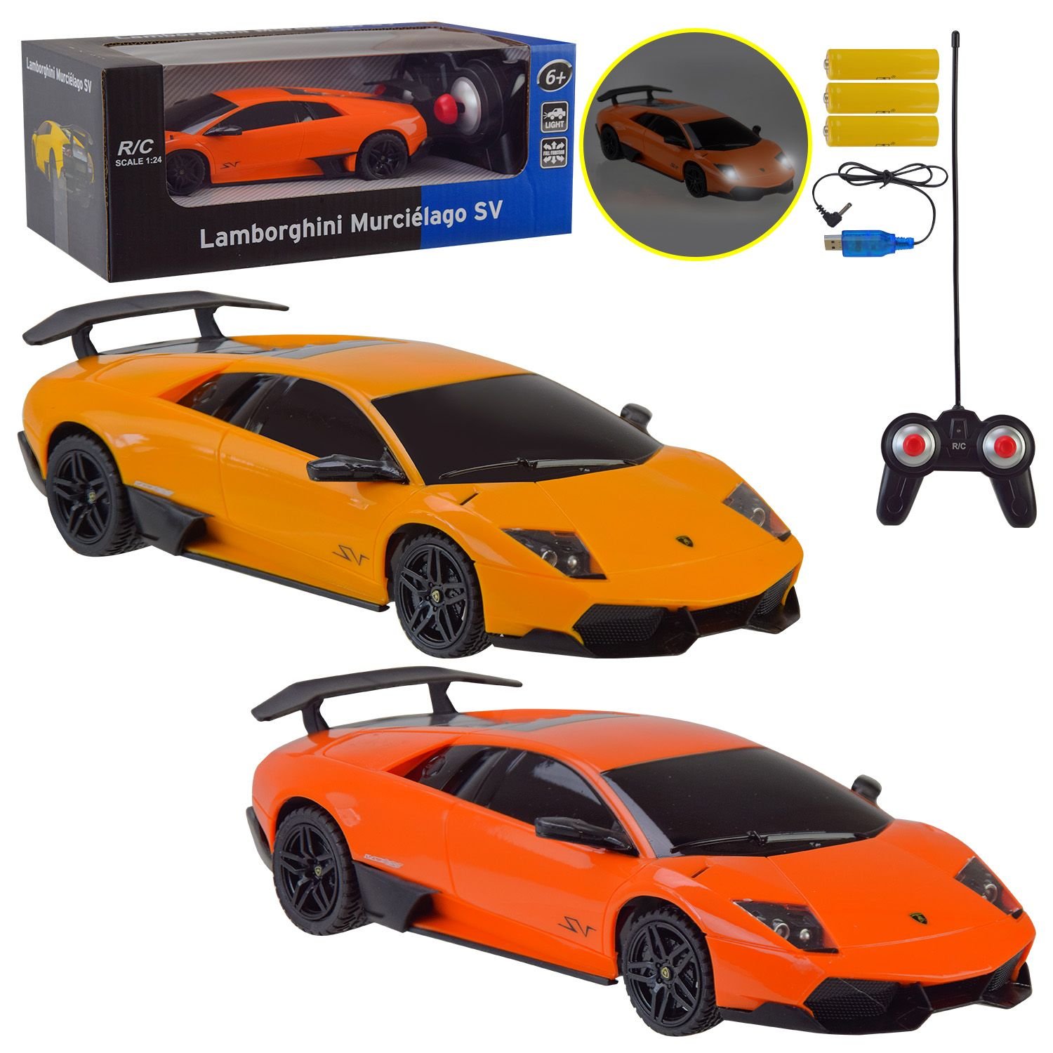 Машина р/у Lamborghini Murcielago 1:14 акум 2 кольори пульт на батар в коробці 28,5*14,5*12см CL2401 країна іграшок