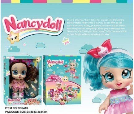 Лялька  Nancydoll вініл 23см окуляри аксесуари 2види коробка 27*21*12см NC2413 Китай