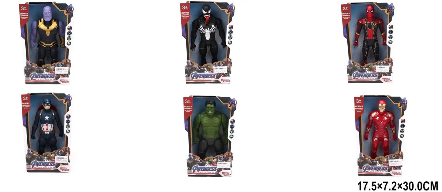 Герої Avengers 6 видів  коробка 30*17,5*7см 2021206 Китай