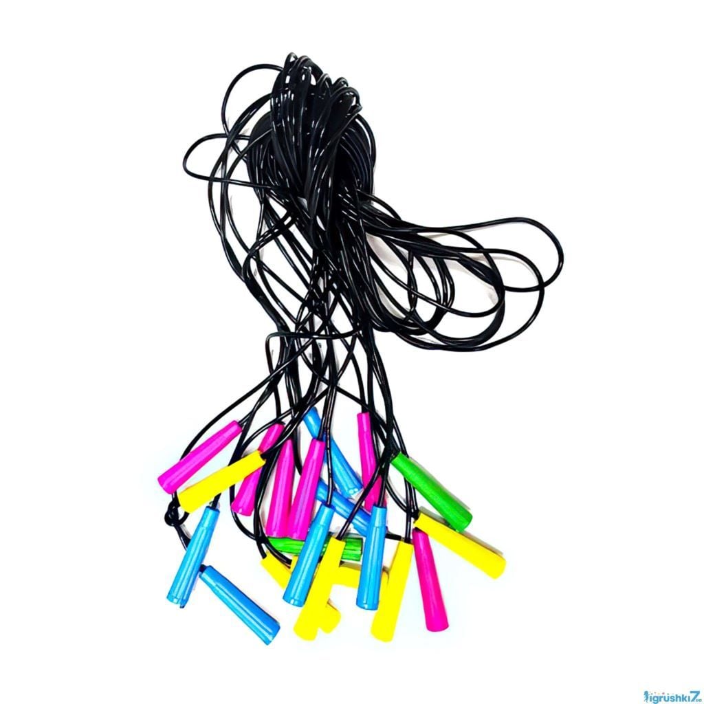 Скакалка чорна 2,60см діаметр 5мм резинова 034/13 Bamsic