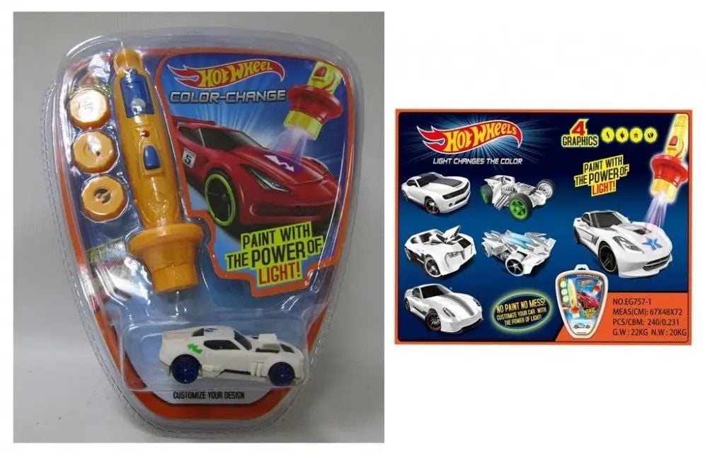 Машина типу Hot Wheels змінює колір з фонаріком на планшеті EG757-1 Китай